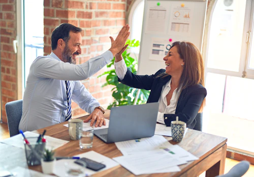 Happy team in the office